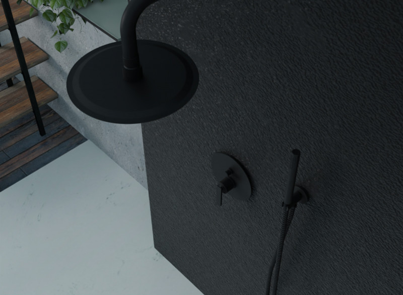 BLACK BUILT IN BATHSHOWER KIT