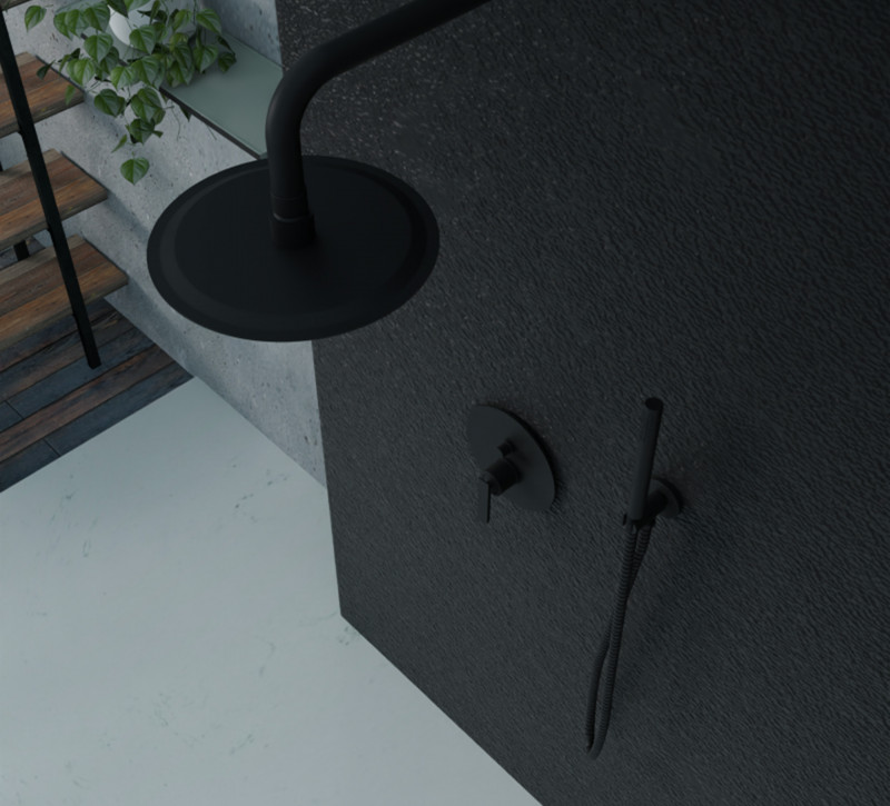 BLACK BUILT IN BATHSHOWER KIT