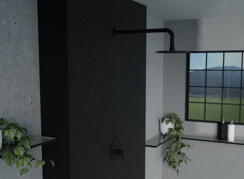 BLACK BUILT IN SHOWER KIT