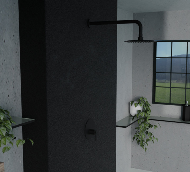 BLACK BUILT IN SHOWER KIT