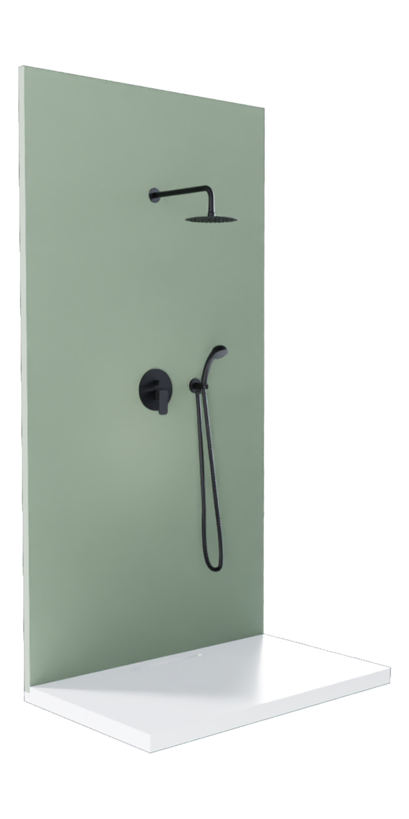 BLACK SHOWER BUILT-IN KIT WITH ACCESSORY