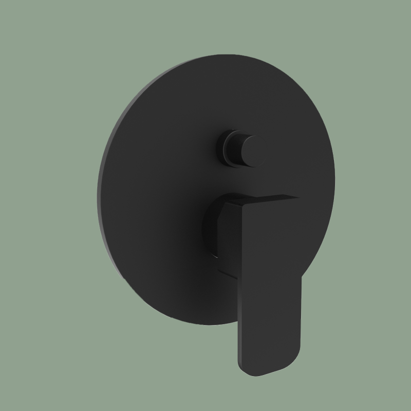 BLACK SHOWER ENCLOSURE WITH BUTTON