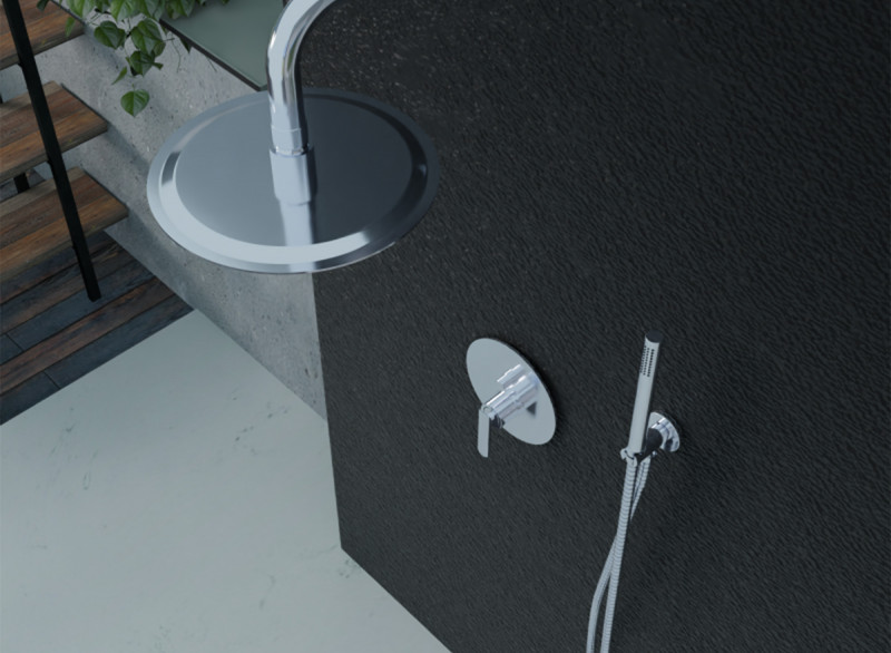 CHROME BUILT IN BATHSHOWER KIT