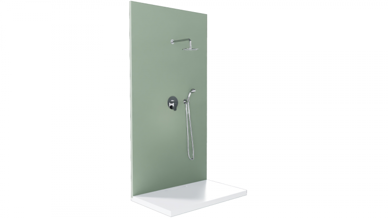 CHROME SHOWER BUILT-IN KIT WITH ACCESSORY