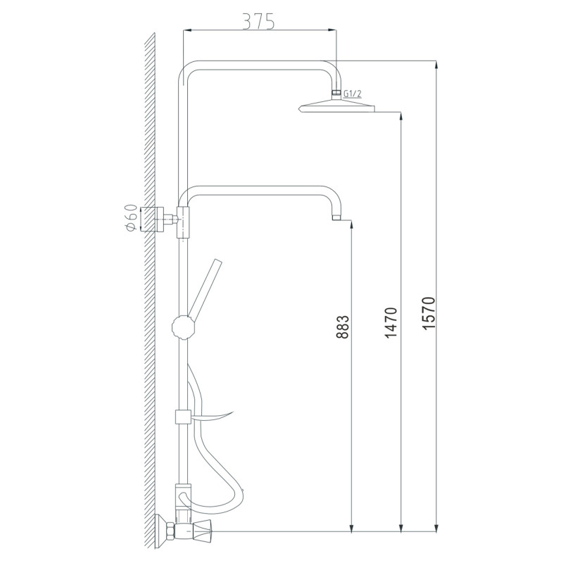 CHROME SHOWER COLUMN