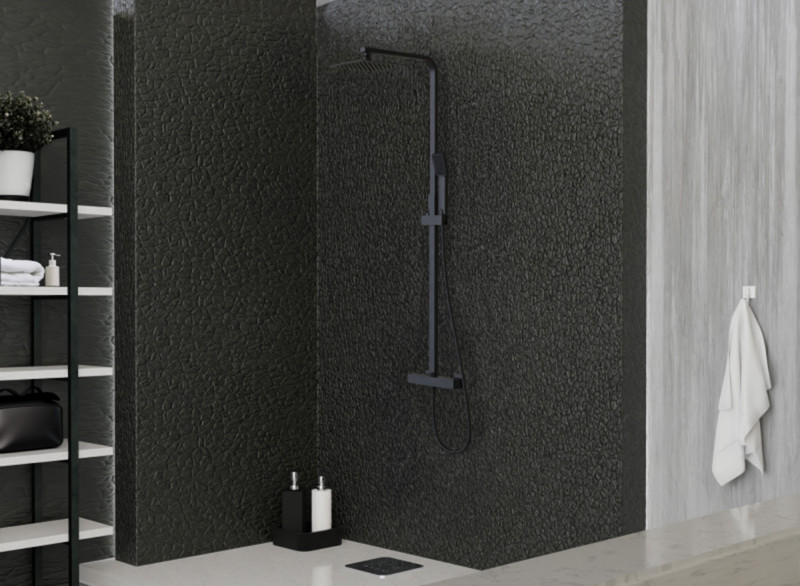 COLUMNA TERMOSTÀTICA CUBIC NEGRE