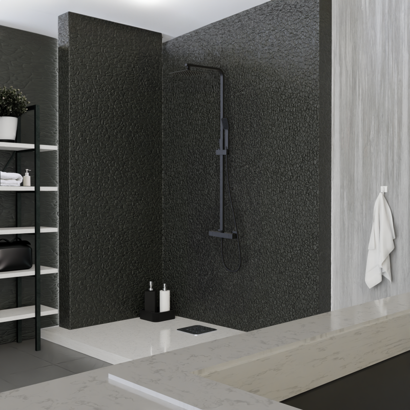 COLUMNA TERMOSTATICA CUBIC NEGRO