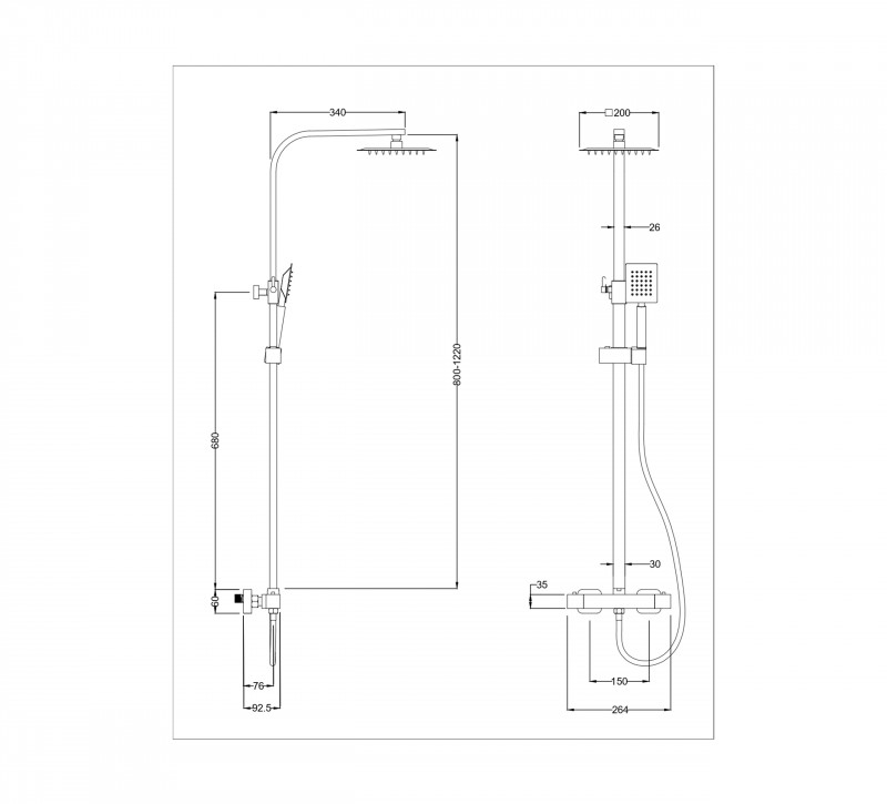 COLUMNA TERMOSTATICA CUBIC NEGRO