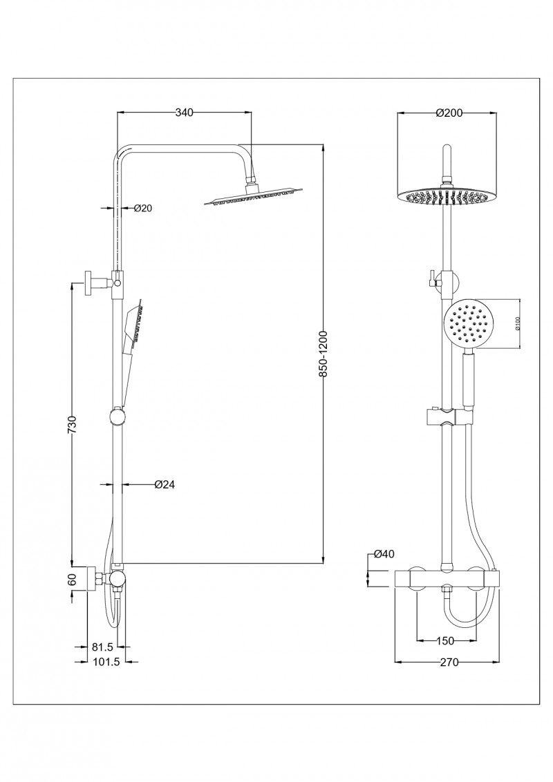 COLUMNA TERMOSTATICA MRT CROMAT