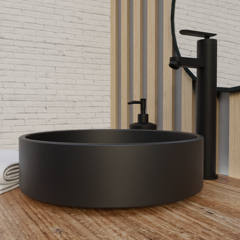 HIGH BLACK BASIN MIXER