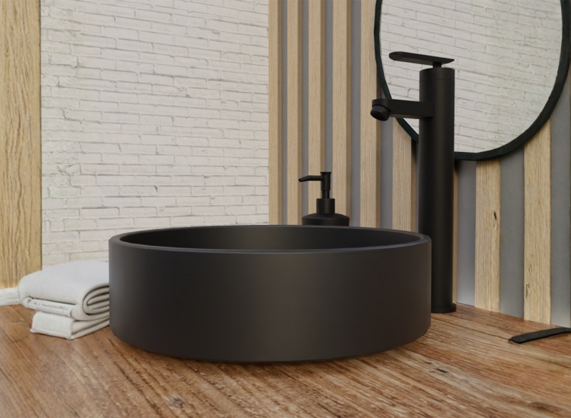 HIGH BLACK BASIN MIXER