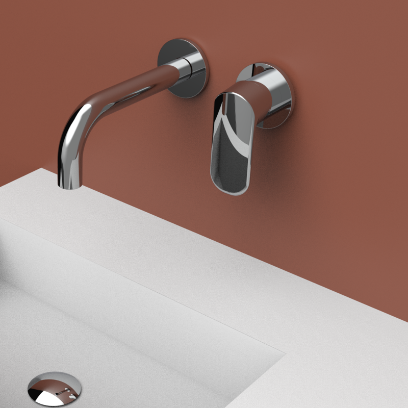 LAVABO CHROME MURAL LONG