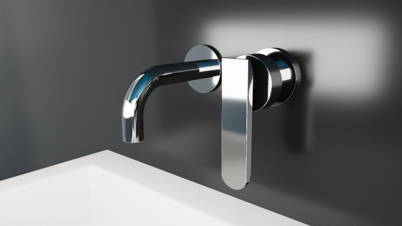 LAVABO MURAL CROMADO CAÑO 16CM