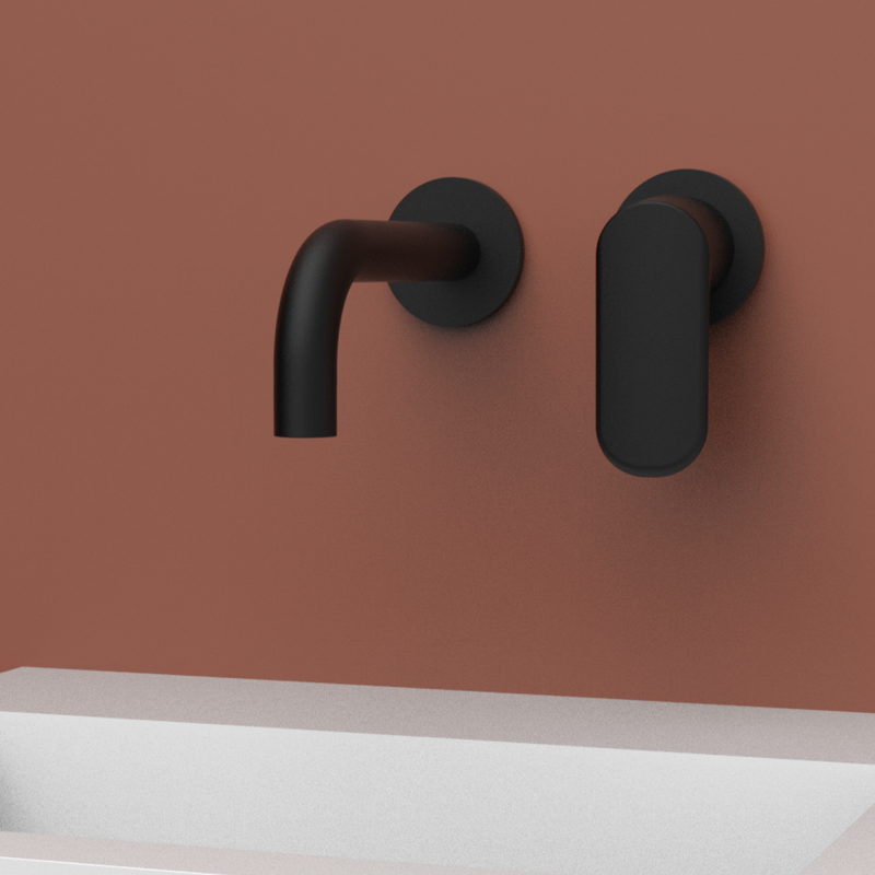 LAVABO MURAL NEGRO CORTO