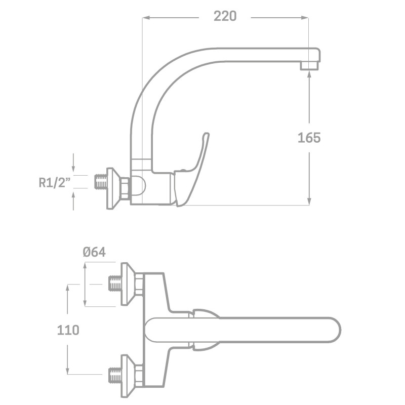 Rialto  115 2 Waters Wall Mounted