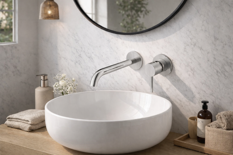 STAINLESS STEEL WALL MOUNTED FAUCET