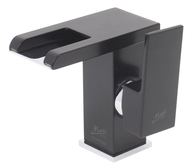 TECHNOLED BLACK AND CHROME BASIN MIXER