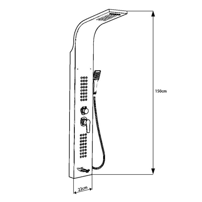 THERMOSTATIC CHROME COLUMN NUBIA