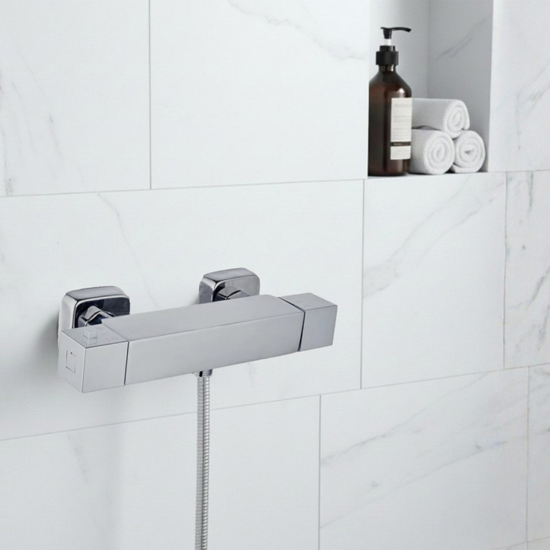 THERMOSTATIC CHROME CUBIC SHOWER